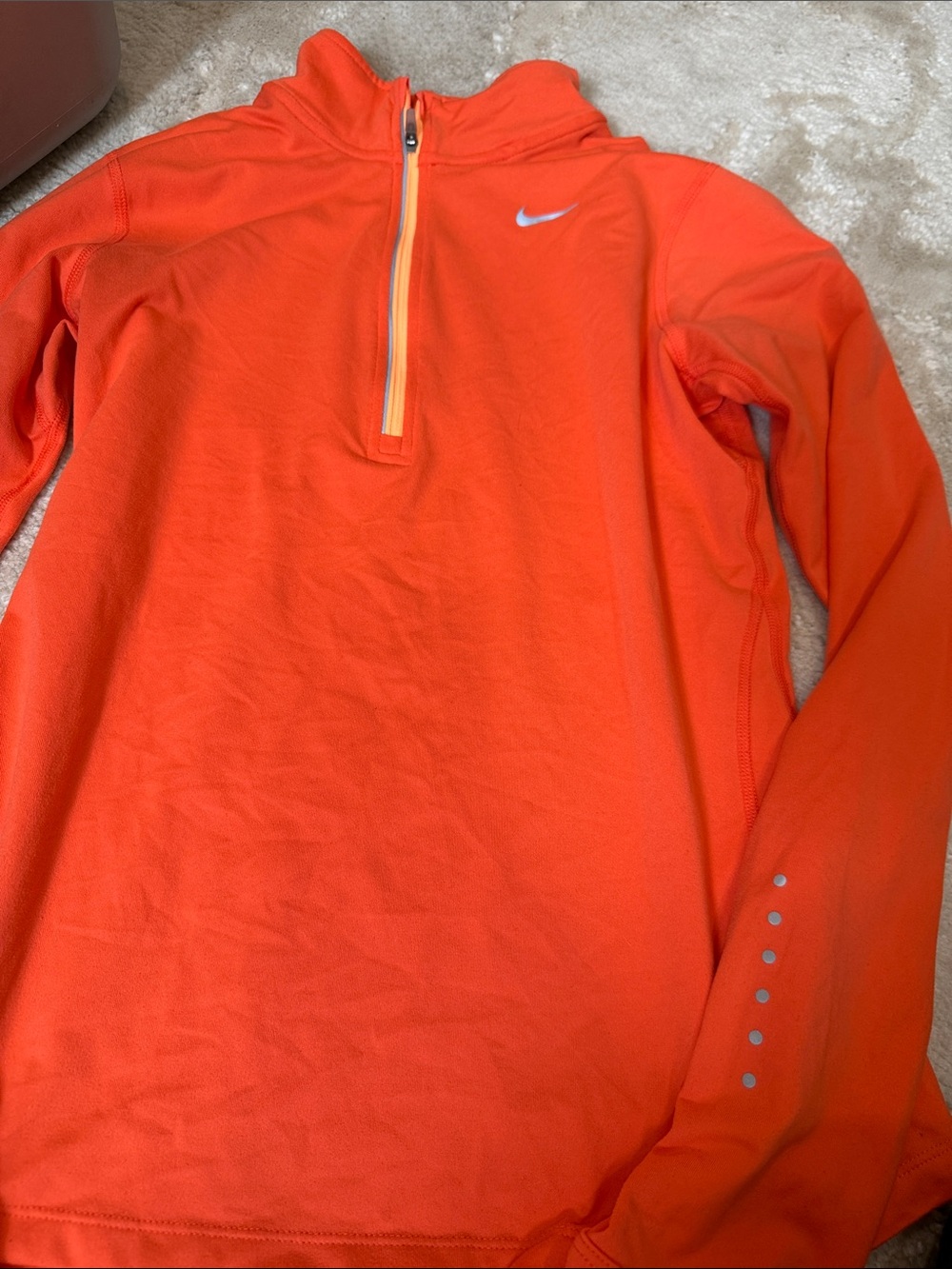 Nike Bright Orange Half-Zip Performance Top